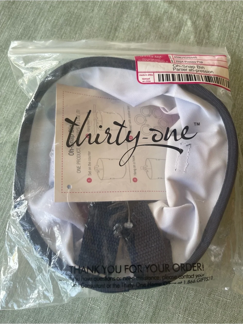 Thirty-One Snap -On Bin - NWT